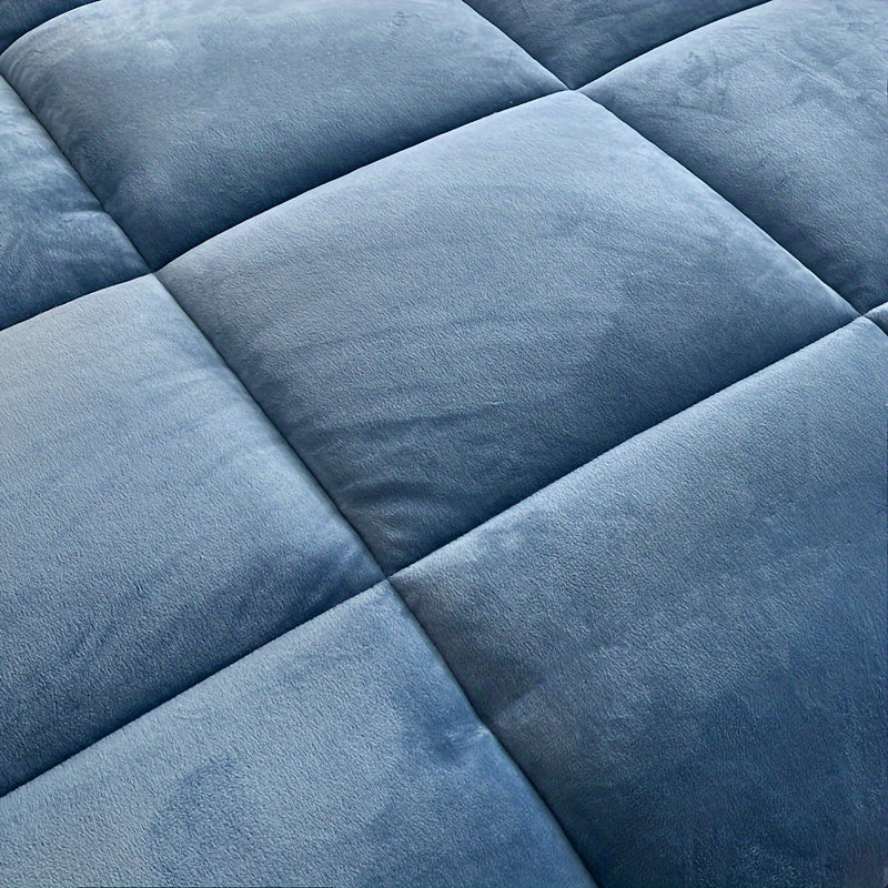 Ultra Breathable Soft Comforter - 1pc Thick Lamb Quilt Double-Sided Box Stitch Solid Color - All Season Cover Quilt for Bedroom Warm Autumn And Winter, Gift, Home Decor