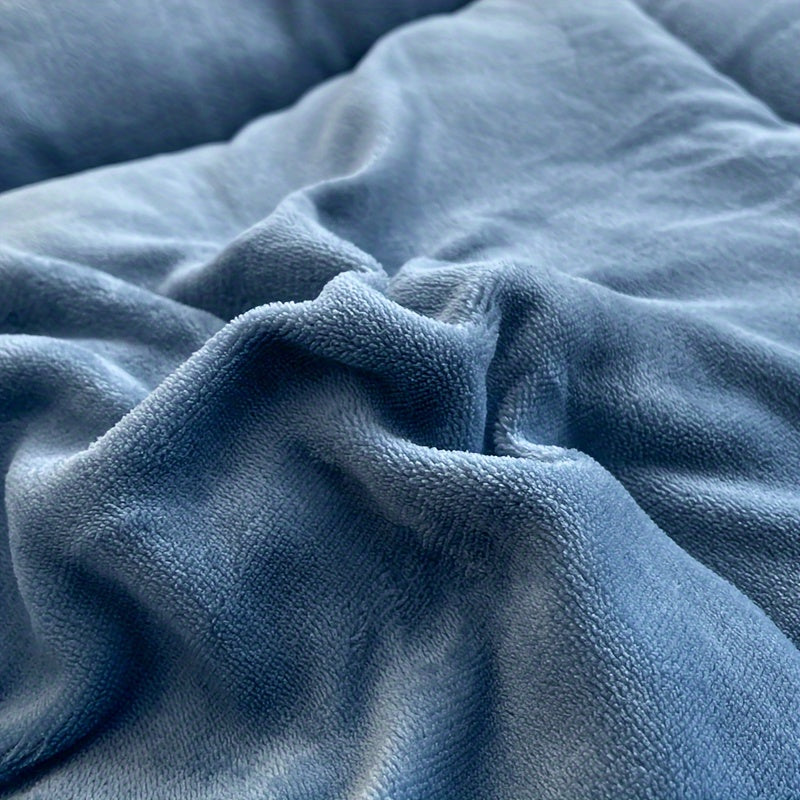 Ultra Breathable Soft Comforter - 1pc Thick Lamb Quilt Double-Sided Box Stitch Solid Color - All Season Cover Quilt for Bedroom Warm Autumn And Winter, Gift, Home Decor