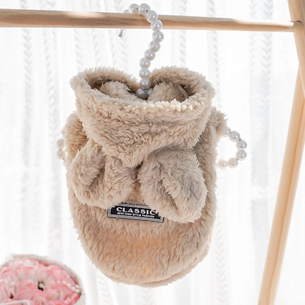 Rabbit Ear Comfortable Cotton Fleece Hooded Pet Clothing Autumn and Winter Clothes Cat Warm Hoodie Dog Clothing Supplies