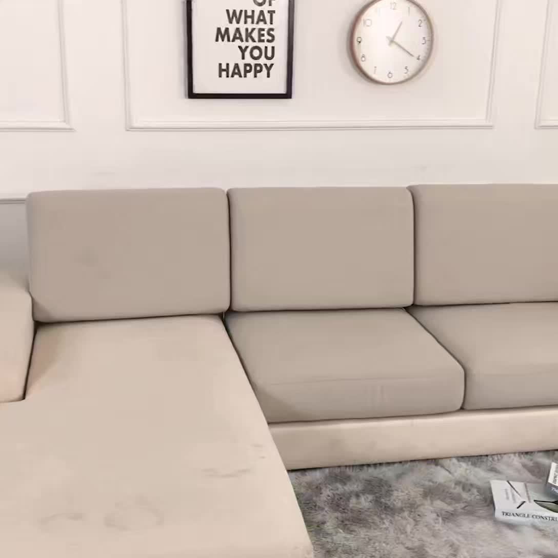 1pc Contemporary Jacquard Sofa Slipcover, Stretchy Polyester 95% Spandex 5% Elastic-Band, Machine Washable, Non-Slip Grip, for Sectional Sofas and Armchairs, 180-200 gsm Shu Velveteen Fabric