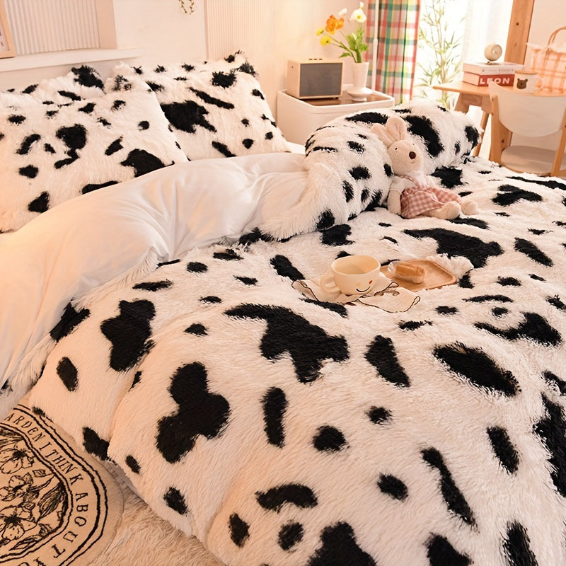 BED COVERS, [3pcs Luxurious Leopard Print Duvet] 3pcs Luxurious Leopard Print Faux Fur Duvet Cover Set, Fluffy Shaggy Duvet Cover With 2 Pillowcases (No Core), Ultra-Soft And Warm Duvet Set For Bedroom Decor