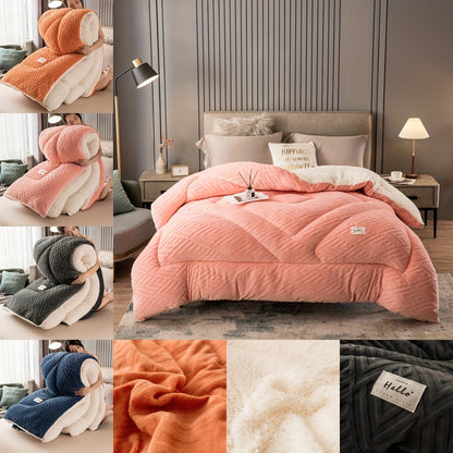 BED COVERS,[250-300g Soft Comforter] 1pc All Season Comforter With Soft And Breathable Milk Fiber Cover, 250-300g, Hypoallergenic And Soft Filling, Perfect For Bedding And Home Decor