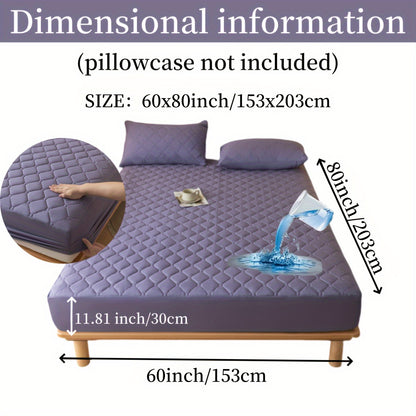 1PC Mattress Protector Waterproof Bed Cover Embossed Design Silent Fitted Sheet Simple Thickened Mattress Cover Fitted Sheet Washable Fitted Sheet Fitted Sheet Cover Single Bed Cover 11.8 Inch High Multi-size Suitable for Sin