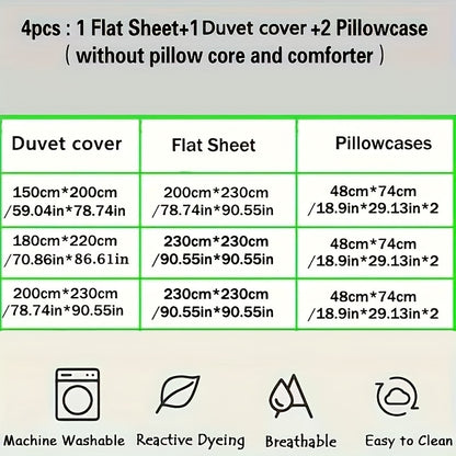 4pcs Preppy Style Bedding Set - Cartoon Bear Pattern, Soft Plush Milk Velvet Comforter Set, Machine Washable, Includes 1 Sheet, 1 Duvet Cover, 2 Pillowcases, Warm Fabric, No Insert - Ideal for Dorm, Bedroom, Guest Room