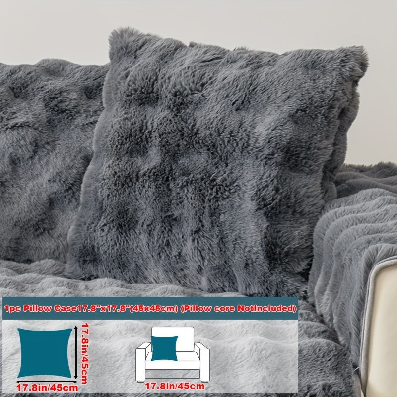 Luxurious Faux Rabbit Fur Sofa Cover - Soft, Thick Plush Slipcover for Cozy Winter Warmth - Pet-Friendly, Machine Washable - Fits Single to Four-Seater Sofas - Perfect for Living Room, Bedroom, Office Decor