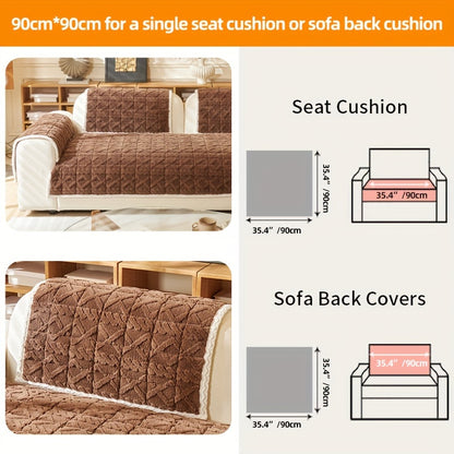 Boho Chic Plush Sofa Cover - Pet-Friendly, Stain & Slip Resistant, Machine Washable Couch Protector for 1-4 Seater Sofas, Thick Plush, Sofa Pad