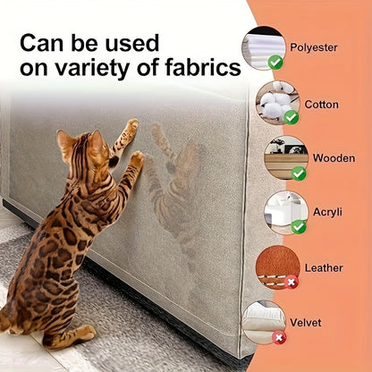 10pcs Cat Scratch Guard Tape - Transparent, Double-Sided Furniture Protector for Sofas & Couches, Durable PVC Pet Anti-Scratch Stickers