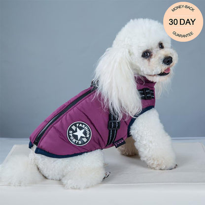 Water-Resistant Cosy Dog Jacket With Harness