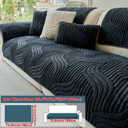 sofa Covers, [1pc Breathable Sofa Cover] 1pc Plush Non-Slip Sofa Cover, Modern Luxury, Pet-Friendly, Breathable, Fashionable Home Decor, Suitable for Living Room, Bedroom, Office, Polyester Fabric, Machine Washable, No Print, 250-300g Squ