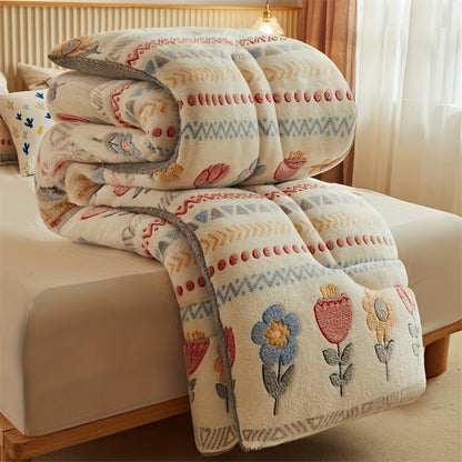 BED COVERS, [Thick and Warm] Thick Quilt | 1pc | knitted | Thickened and Warm, Soft and Comfortable | Bedroom, Guest Room, Hotel