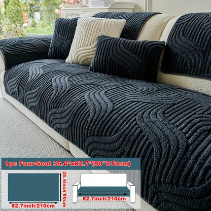 sofa Covers, [1pc Breathable Sofa Cover] 1pc Plush Non-Slip Sofa Cover, Modern Luxury, Pet-Friendly, Breathable, Fashionable Home Decor, Suitable for Living Room, Bedroom, Office, Polyester Fabric, Machine Washable, No Print, 250-300g Squ