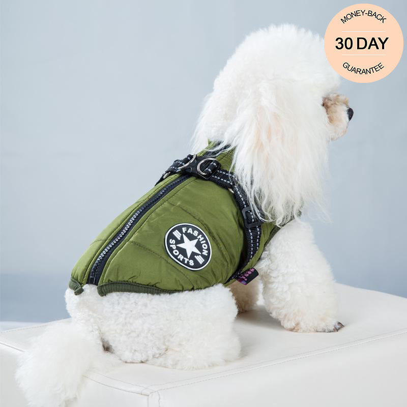 Water-Resistant Cosy Dog Jacket With Harness