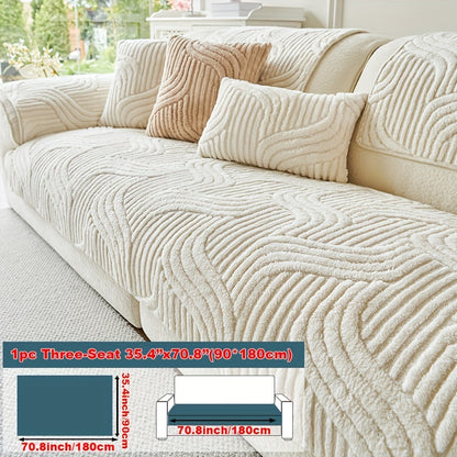 sofa Covers, [1pc Breathable Sofa Cover] 1pc Plush Non-Slip Sofa Cover, Modern Luxury, Pet-Friendly, Breathable, Fashionable Home Decor, Suitable for Living Room, Bedroom, Office, Polyester Fabric, Machine Washable, No Print, 250-300g Squ