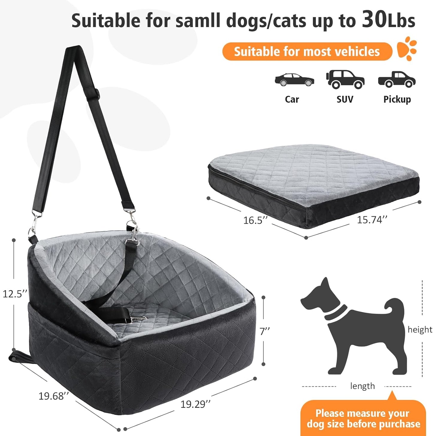 Dog Car Seat for Small Medium Dogs