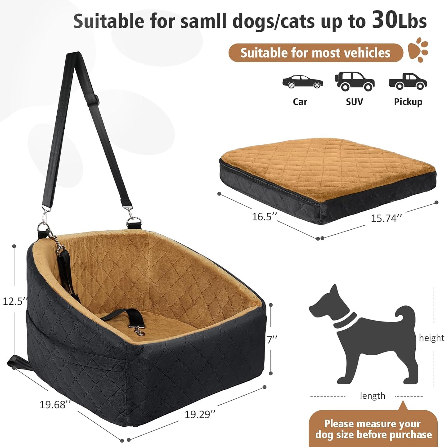 Dog Car Seat for Small Medium Dogs