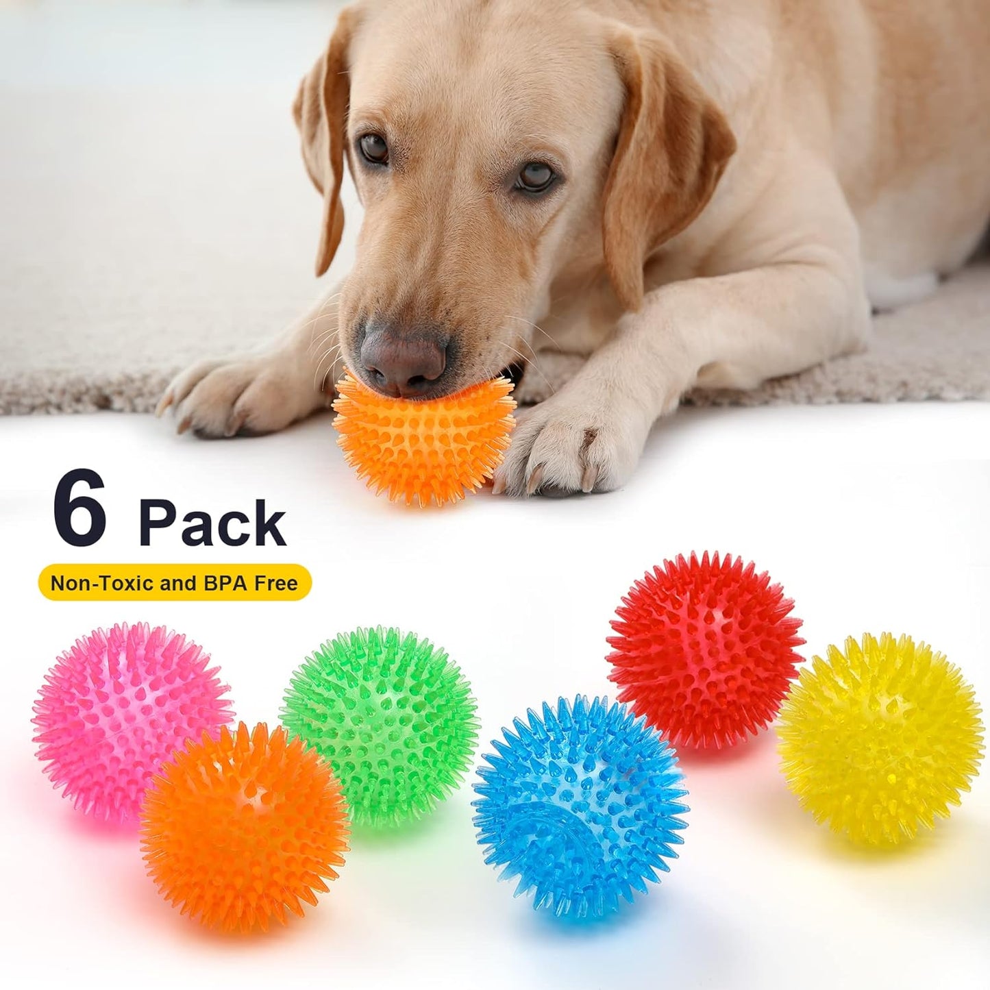 VITEVER 3.5” Squeaky Dog Toy Balls