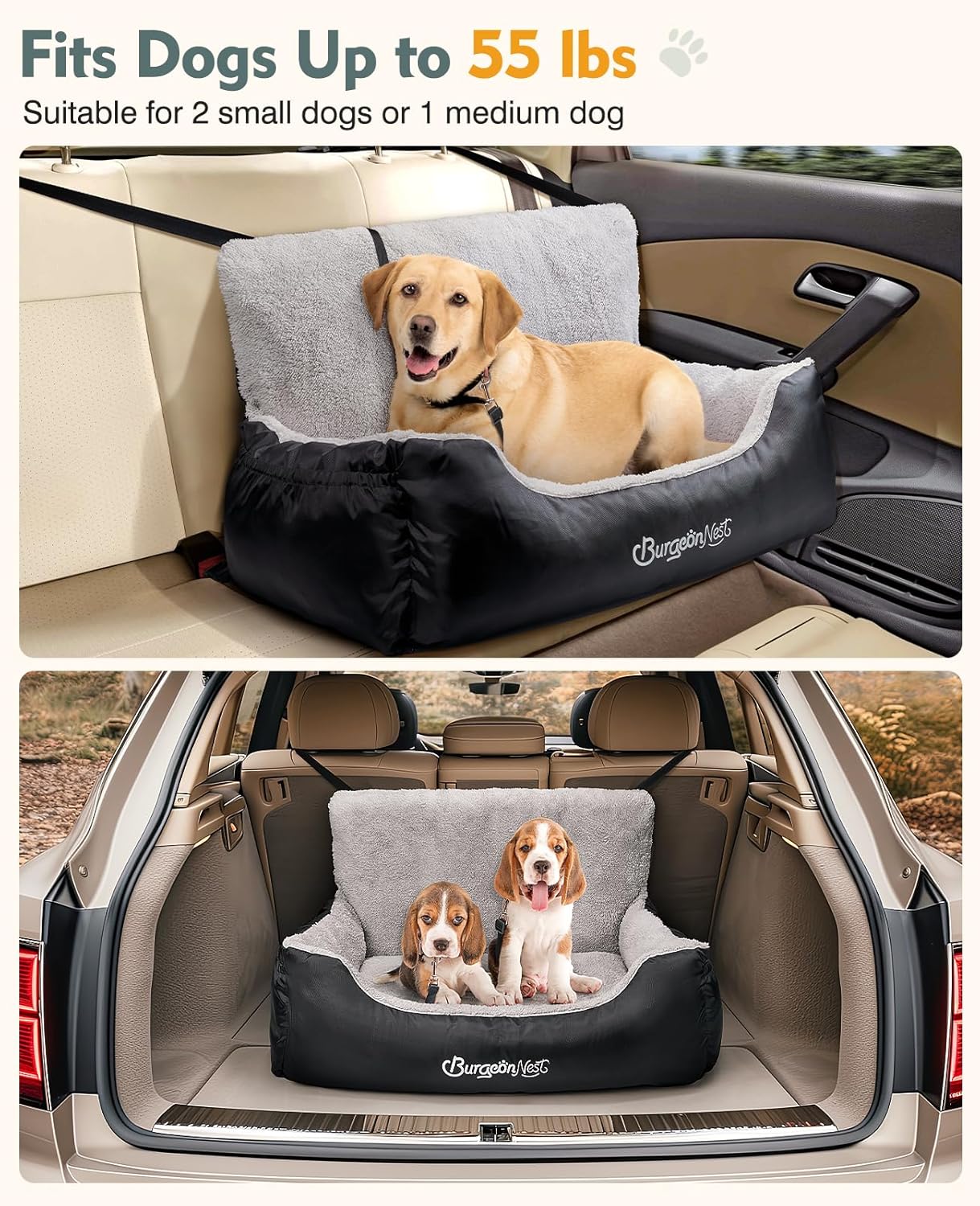 BurgeonNest Dog Car Seat for Small Dogs