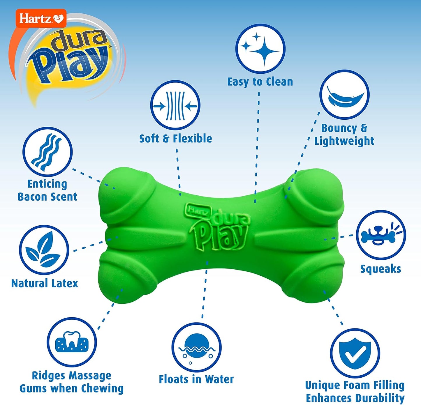 Hartz DuraPlay Bone Squeaky Latex Dog Toy