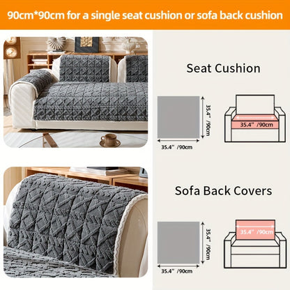 Boho Chic Plush Sofa Cover - Pet-Friendly, Stain & Slip Resistant, Machine Washable Couch Protector for 1-4 Seater Sofas, Thick Plush, Sofa Pad