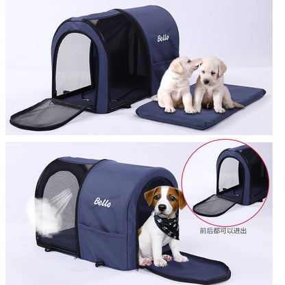 Double-layer Pet Stroller Cats Carrier Detachable Handbag Collapsible Breathable Dog Cat Trolley for Dogs Cats Walks Relax