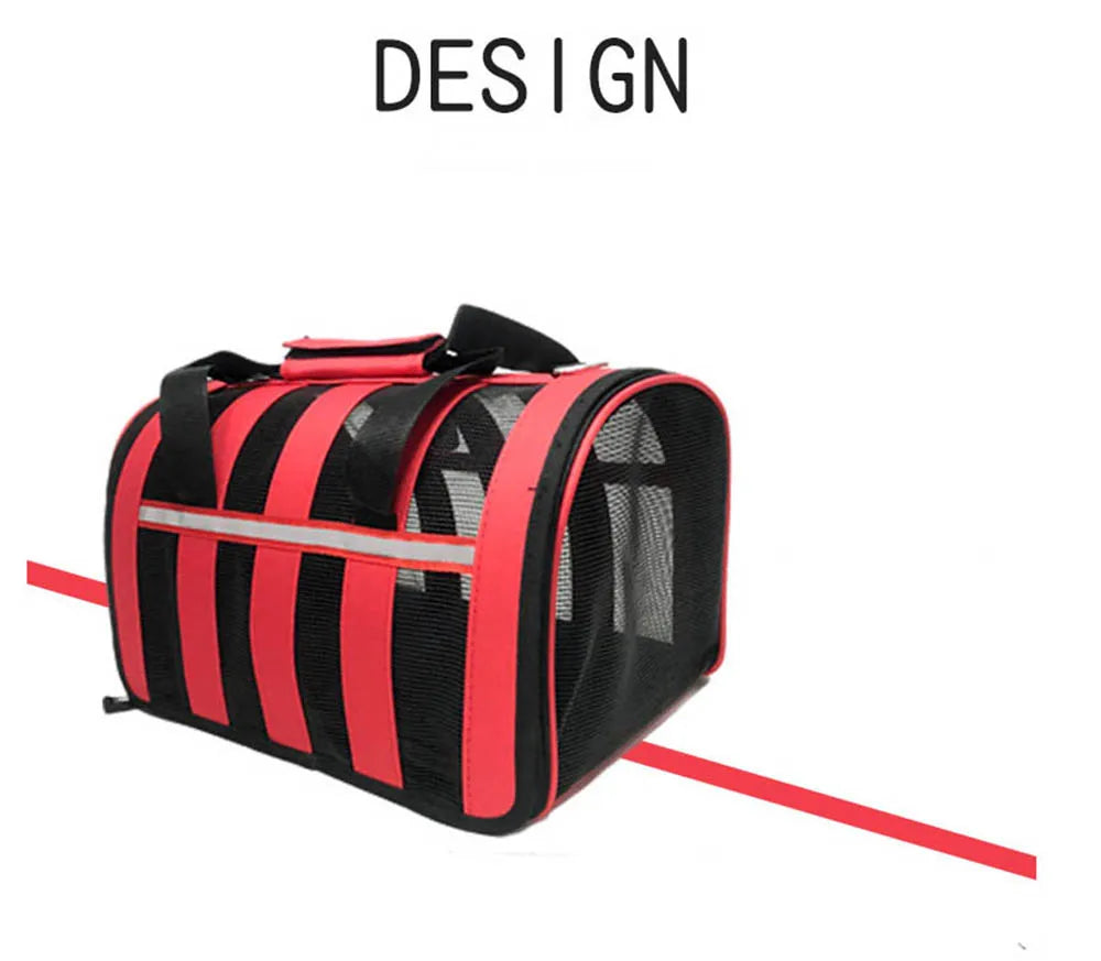 Dog Soft-sided Travel Carrier Portable Pet Dog Cat Airline Bags Mesh Window Travelling Carrying Bag for Small Medium Dog S M L