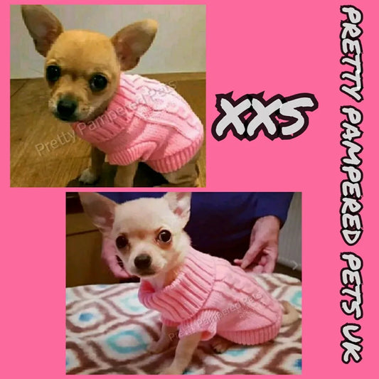 Size XXXS XXS XS Teacup Dog Sweater Cat Hoodie Clothes Kitten Knitted Jumper for Chihuahua Puppy Yorkie Maltese Pomeranian