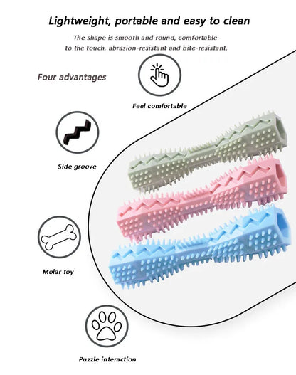 Dog Toothbrush Durable Dog Chew Toy Stick Soft Rubber Tooth Cleaning Point Massage Toothpaste Pet Toothbrush Molar Pet Supplies