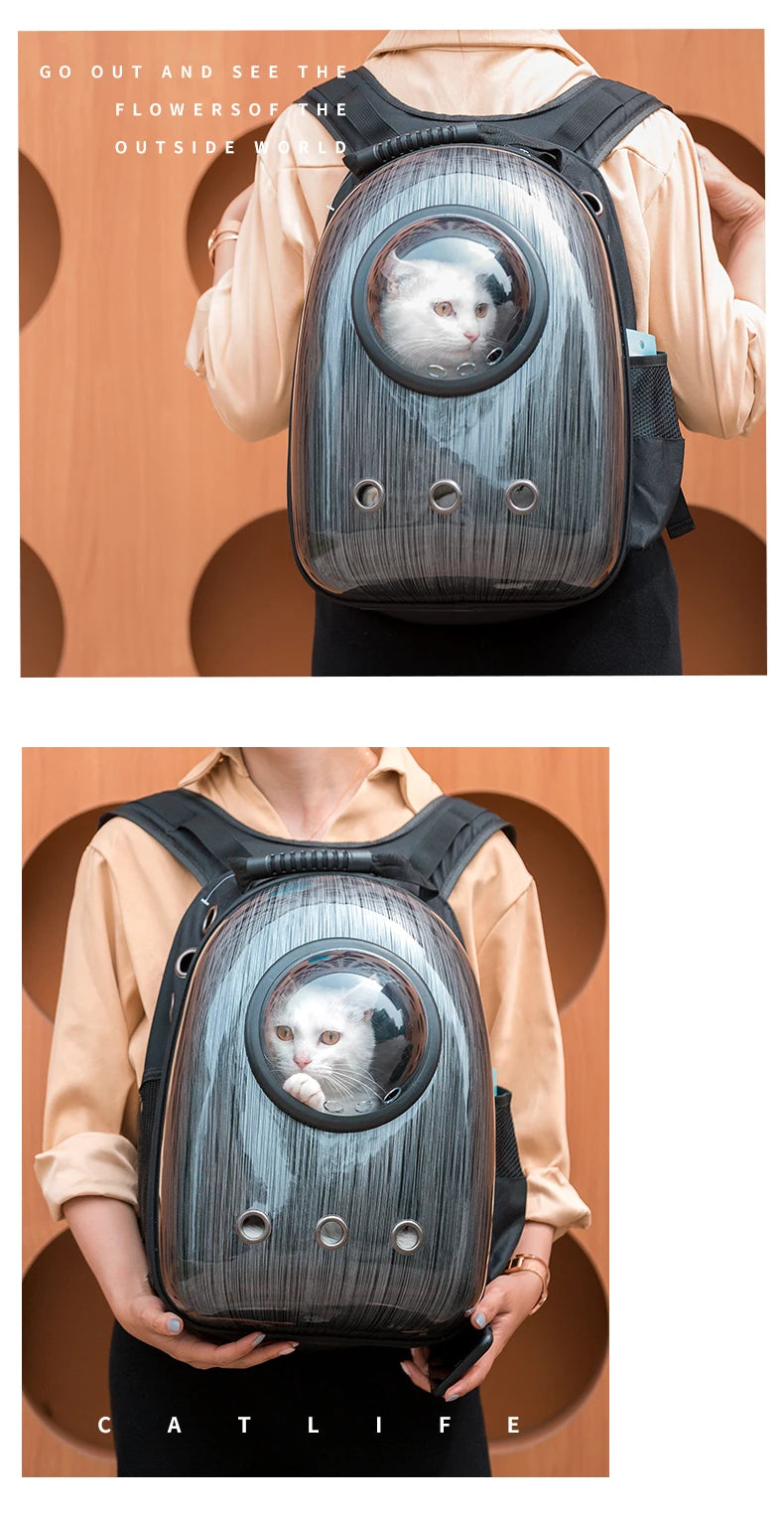 Cat Backpack Cat Carrier Fat Cat Bag Breathable Transport Travel Bag Dog Space Capsule Pet Capsule Astronaut Backpack For Pets