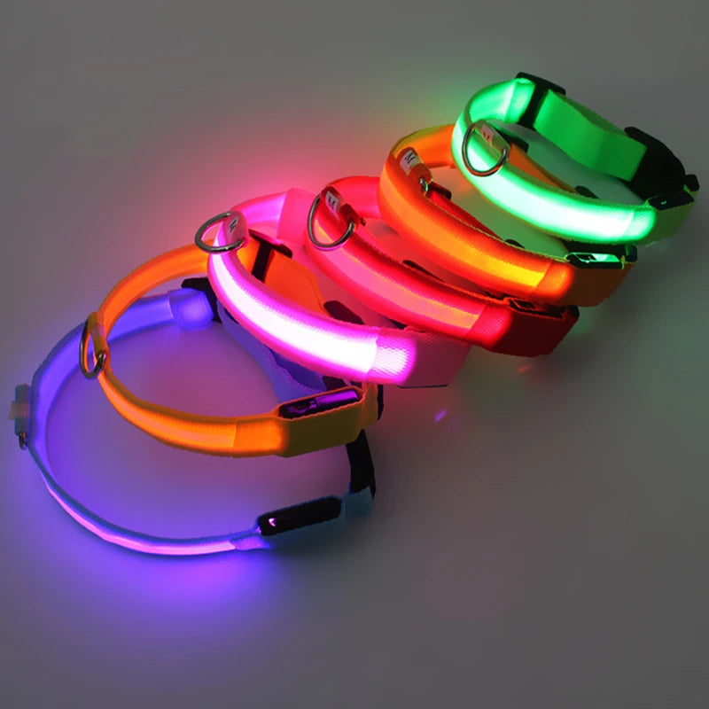 Led Luminous Dog Collar Light USB Charging Necklace, Flashing DIY Glowing Safety Anti Lost Cat Dogs Collar Accessories Supplies