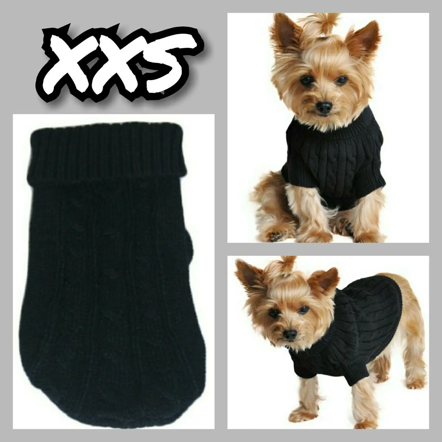 Size XXXS XXS XS Teacup Dog Sweater Cat Hoodie Clothes Kitten Knitted Jumper for Chihuahua Puppy Yorkie Maltese Pomeranian