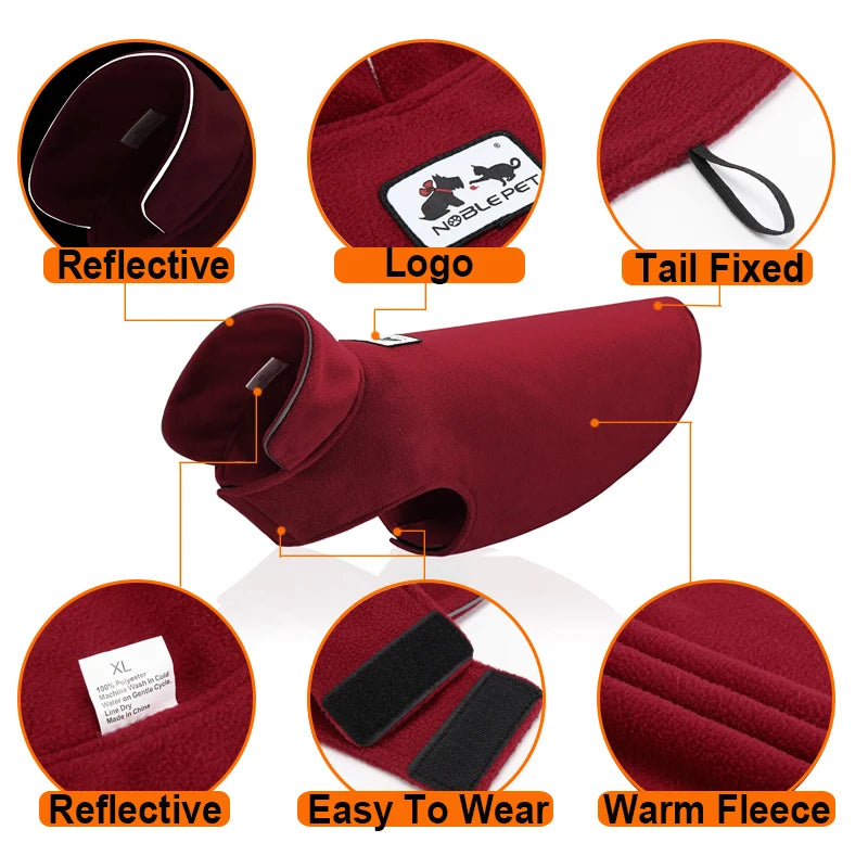 Dog Clothes, Reflective Big Dog Clothes Dog Coats Soft Fleece Jacket Winter Warm Pet Jackets For Small Large Dogs Puppy Clothes Pets Clothing