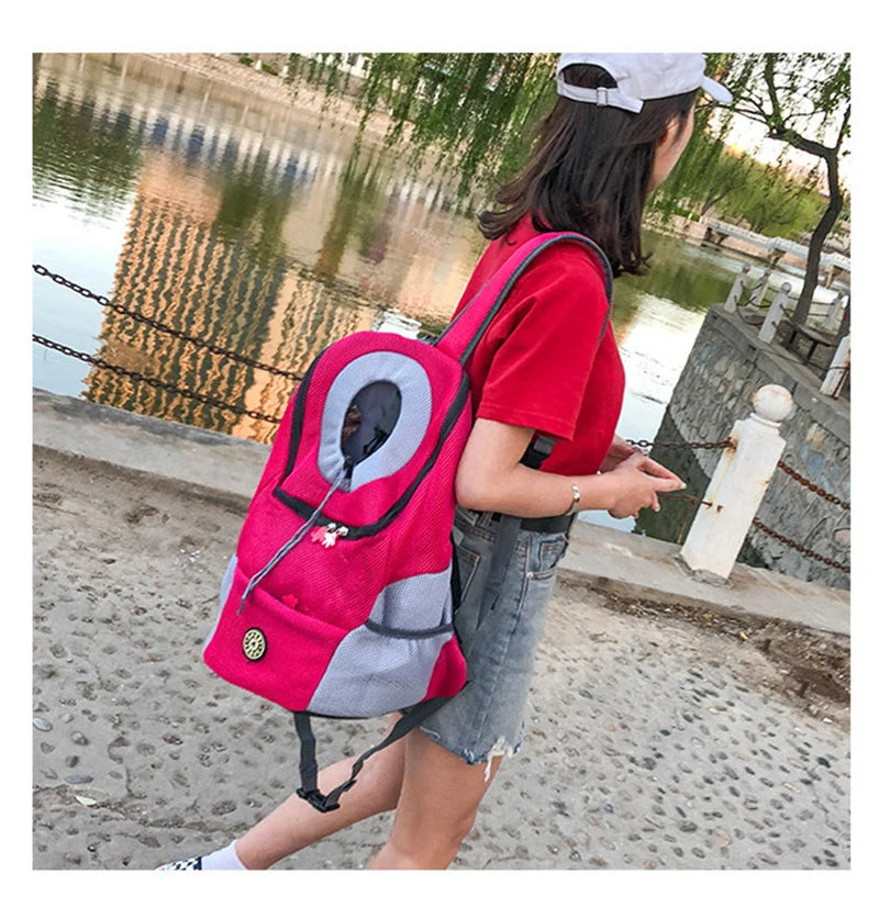 Pet Dog Carrier Cat Puppy Backpack Bag Breathable Portable Outdoor Travel Dog Puppy Head Out Chest Front Carrier Bag Backpack