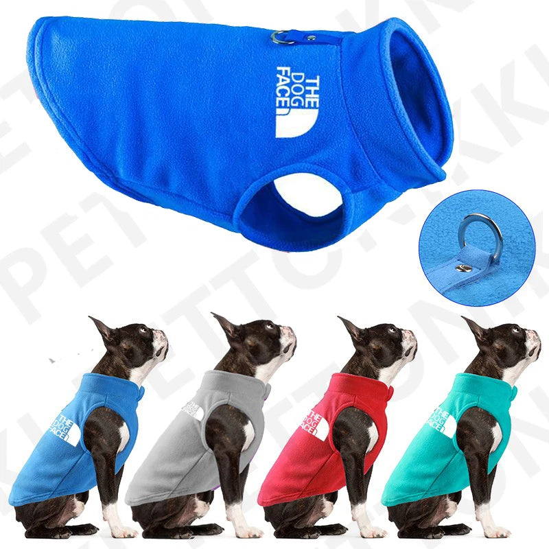 Dog Clothes, Winter outdoor dog clothes Fleece Dog Vest Jacket For Small Medium Dogs French Bulldog Puppy Dog Cat Clothing with Pull Ring