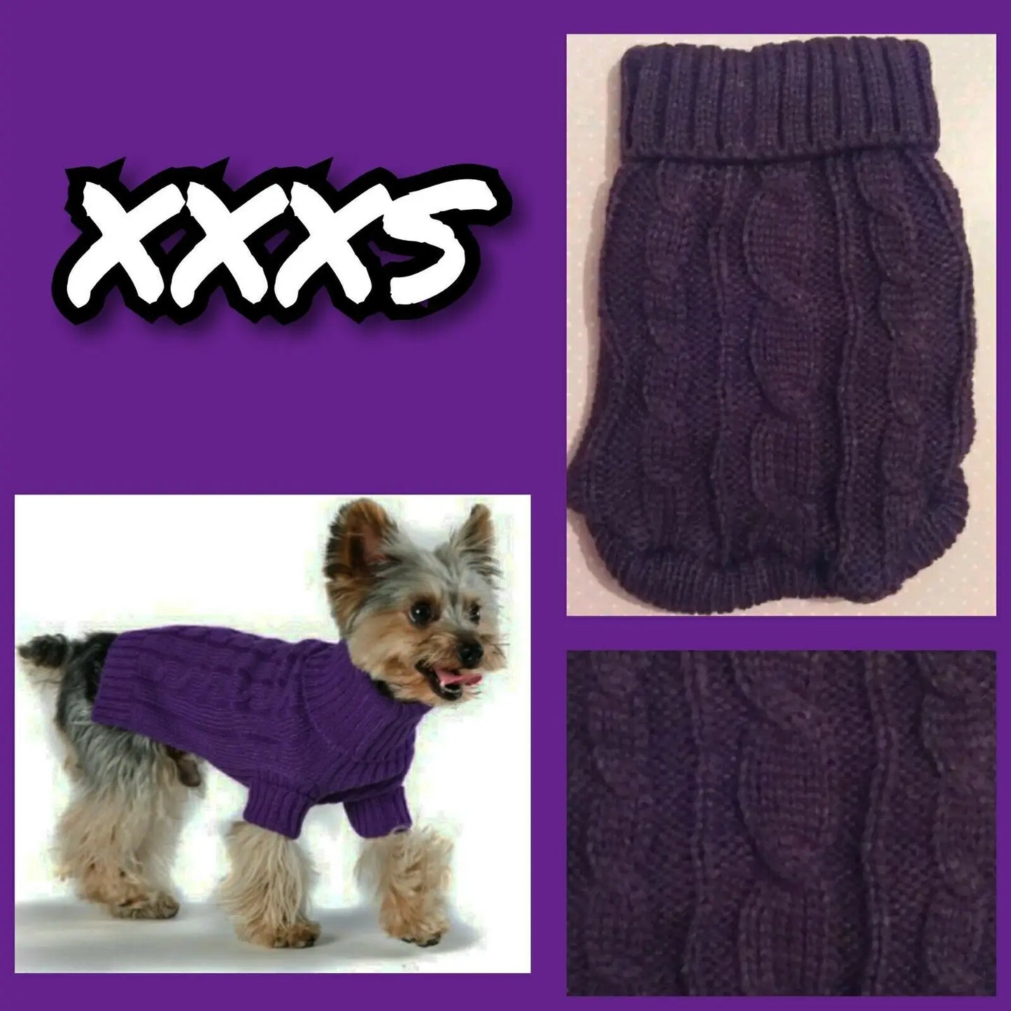 Size XXXS XXS XS Teacup Dog Sweater Cat Hoodie Clothes Kitten Knitted Jumper for Chihuahua Puppy Yorkie Maltese Pomeranian