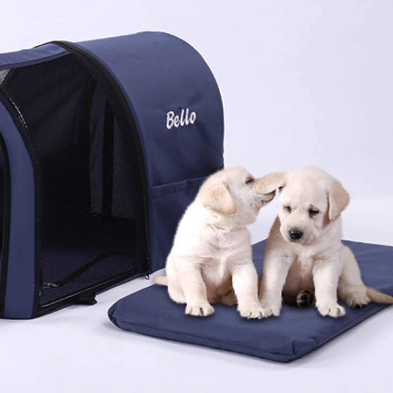 Double-layer Pet Stroller Cats Carrier Detachable Handbag Collapsible Breathable Dog Cat Trolley for Dogs Cats Walks Relax