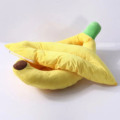 Dog Bed Yellow Banana Cute Soft Pet Bed for Dogs Cats Beds Sofa Warm Nest Creative Detachable Cats House All Seasons Suit