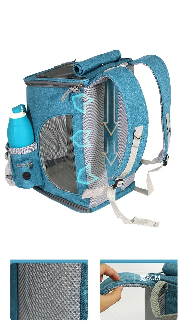 Travel bag sports backpack Portable collapsible breathable pet backpack medium cat dog out of the bag cat backpacks cosset bag