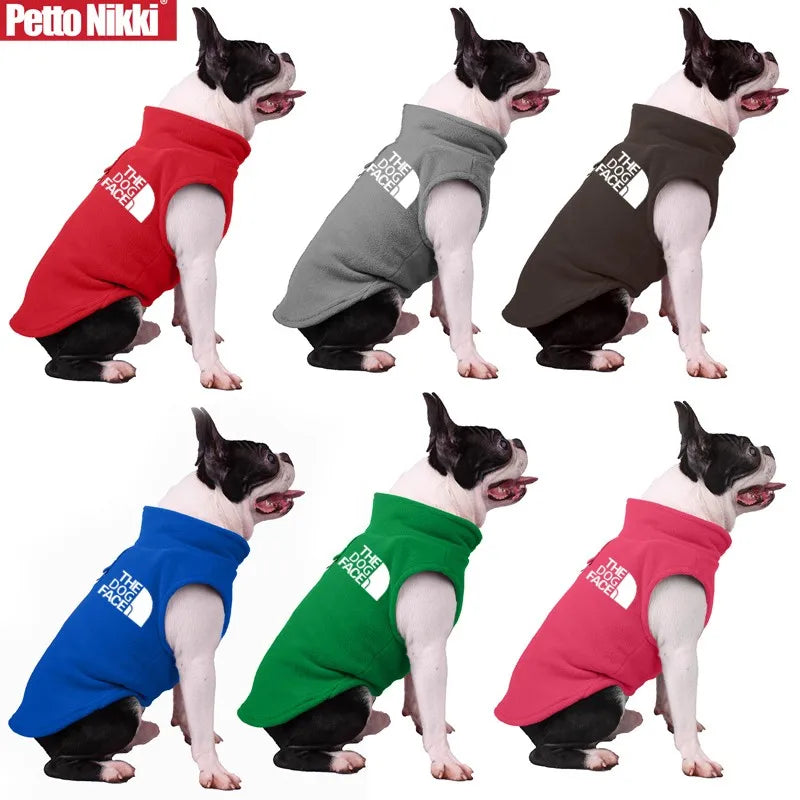 Dog Clothes, Winter outdoor dog clothes Fleece Dog Vest Jacket For Small Medium Dogs French Bulldog Puppy Dog Cat Clothing with Pull Ring