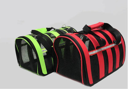 Dog Soft-sided Travel Carrier Portable Pet Dog Cat Airline Bags Mesh Window Travelling Carrying Bag for Small Medium Dog S M L