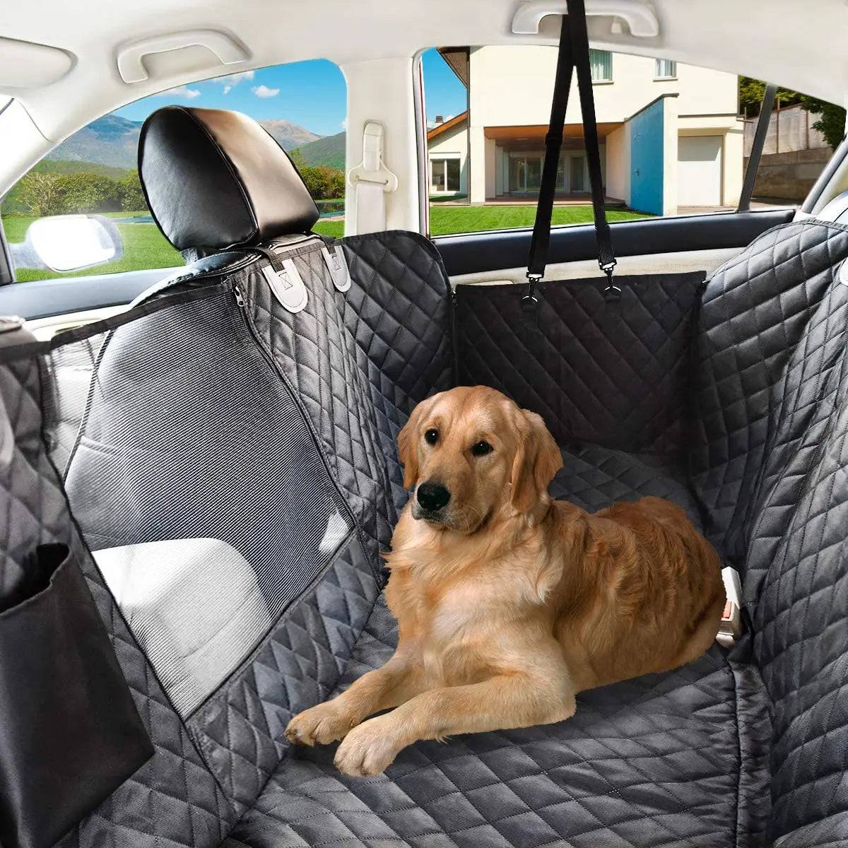 Dog Car Seat Cover Waterproof Dog Hammock Car Dog Car Blanket Mats Case For Rear Back 2 In 1 For Trunk Dog Car Protector