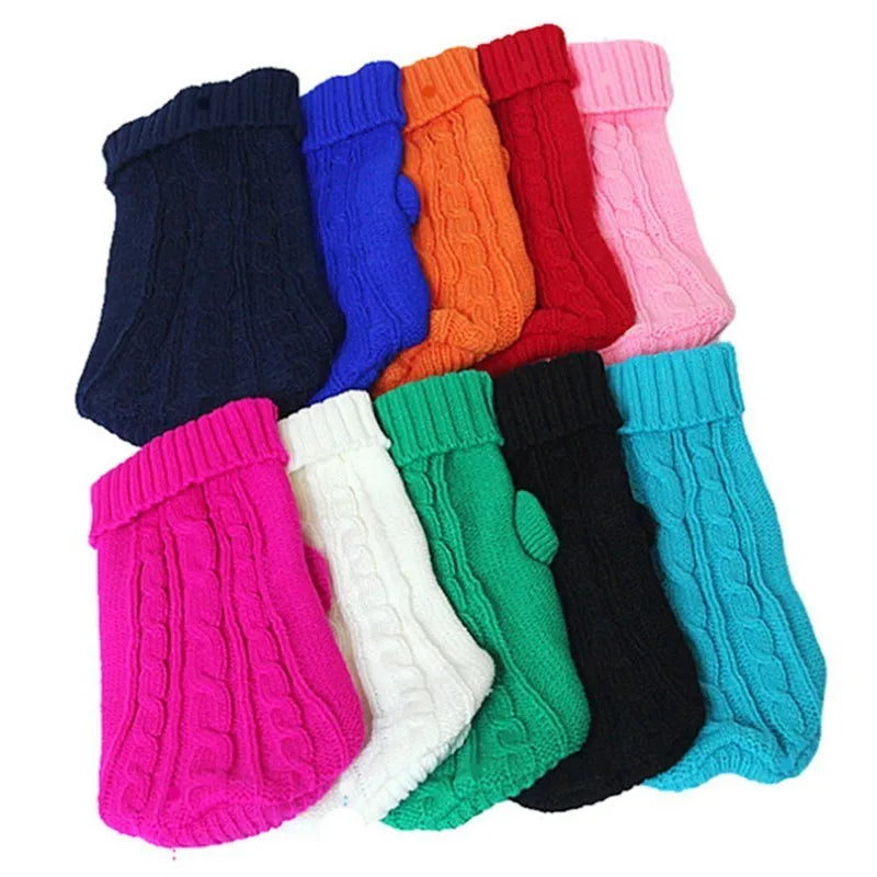 Small Medium Pet Dog Sweaters Winter Pet Clothes Warm Sweater Coat Outfit for Cats Clothes Woolly Soft Dog T Shirt Jacket