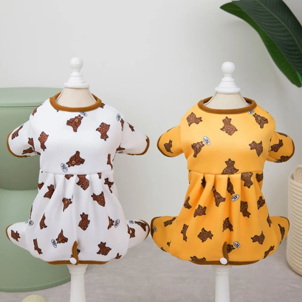 Dog Pajamas Small Dogs Pjs Jumpsuit 4 Legs Puppy Pajama Soft Dog Onesies Pet Clothes Autumn Winter Home Wear Hair Shedding Cover