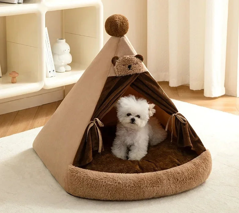 Dog Tent, All-season Kennel Removable and Washable Closed, Small and Medium-sized Dog Teddy's Kennel, Cat Litter, Warm in Winter