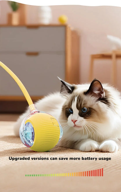 Cat Interactive Ball Toy Automatic Rolling Ball with Tail Rechargeable Smart Pet Interactive Toy Intelligent Mouse for Cat