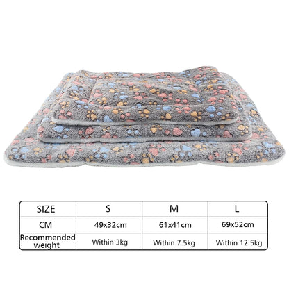 Flannel Thickened Dog Bed Mat Soft Pet Sleeping Mat for Dogs Cats Winter Warm Pet Blanket