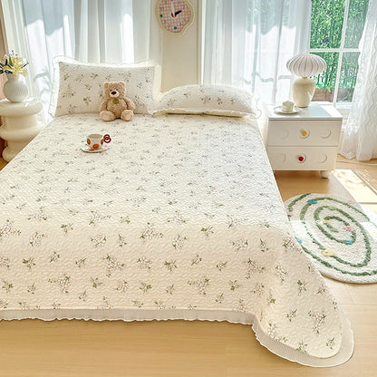 Bed cover,Thicken Bed Cover Floral Style Bedspread Home Bed Linen Double Bedspreads Adults Kids Room Bedsheet cubrecama (No Pillowcase)