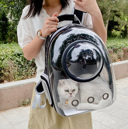 Transparent Cat Carrying Bags Space Breathable Pet Backpack Portable Puppy Dog Backpack Transport Carrier Space Capsule Bag Pets