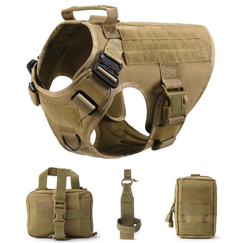 Tactical Military Vest Pet German Shepherd Golden Retriever Tactical  Training Dog Harness and Leash Set For All Breeds Dogs