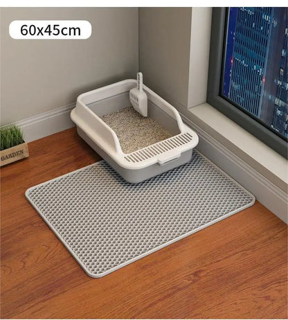 Large size Cat Litter Mat Eva Double Layer Waterproof Cat Litter Mat Pet Litter Box Mat Pet Toilet Cat Mat Cat Toilet Mat