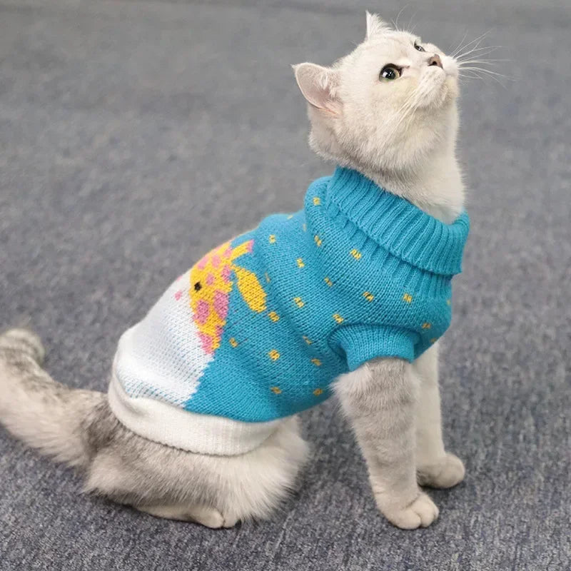 Cat Clothes Gatos Sweater Pet Dog Clothing for Small Medium Puppy Dogs Cats Winter Warm Coat Teddy Pug Jacket Soft Vest New